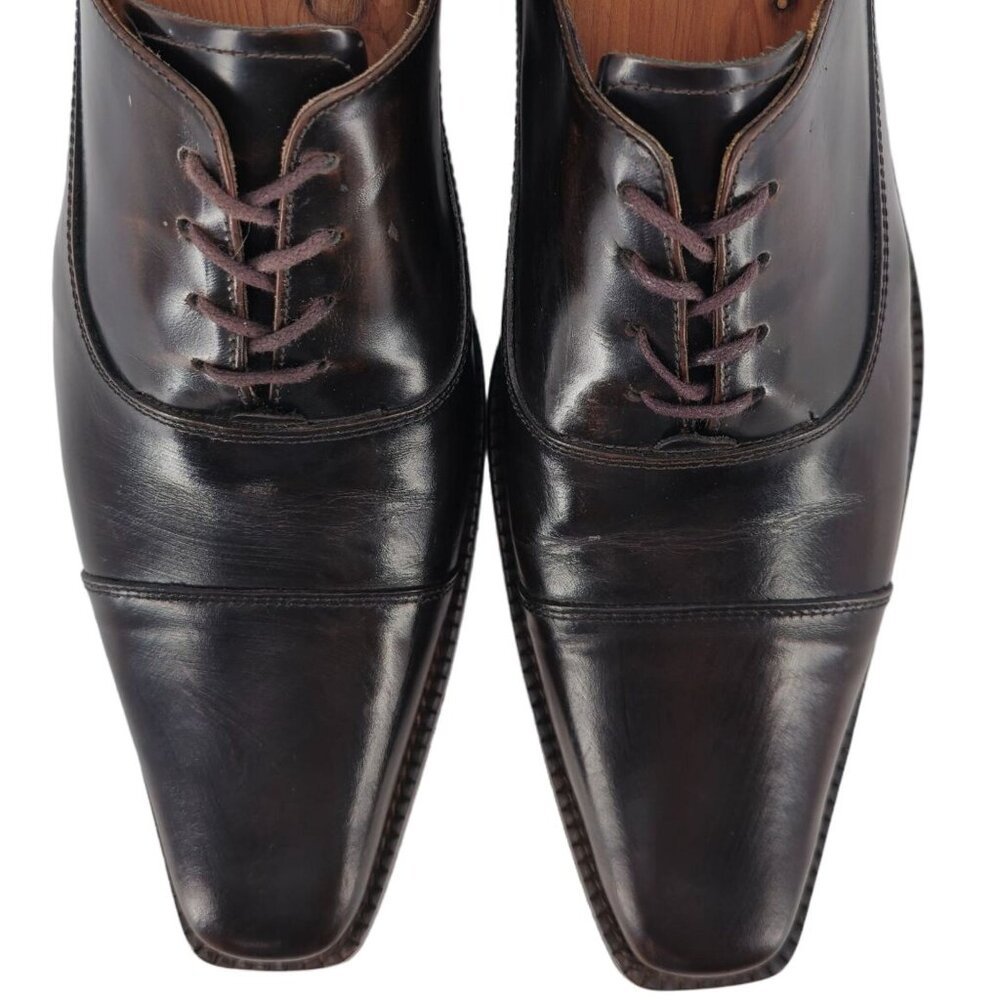 Melvin and Hamilton Mens 6D / 38EU Dark Brown Leather Dress Shoes Cap-toe Oxford - Picture 2 of 14